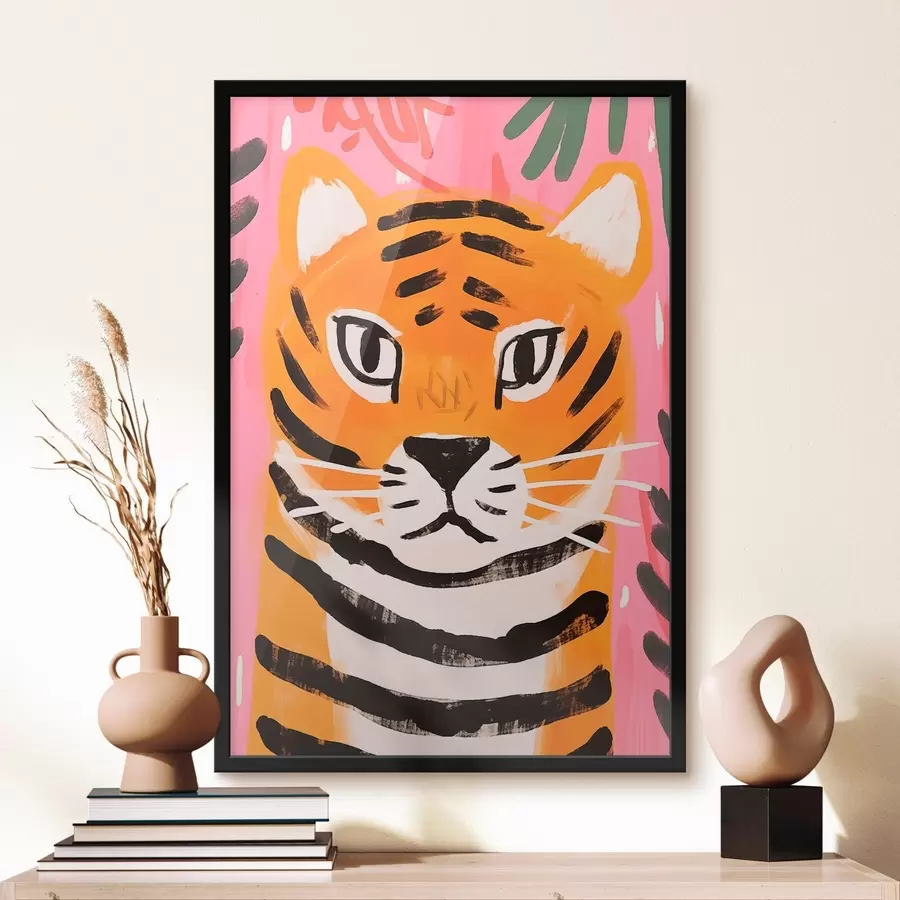 Fotobehang Tijger in gouache-stijl f46554