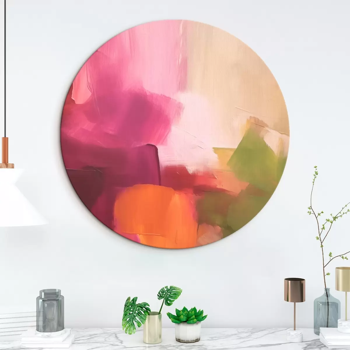 Ronde schilderijen Abstract schilderij r46460