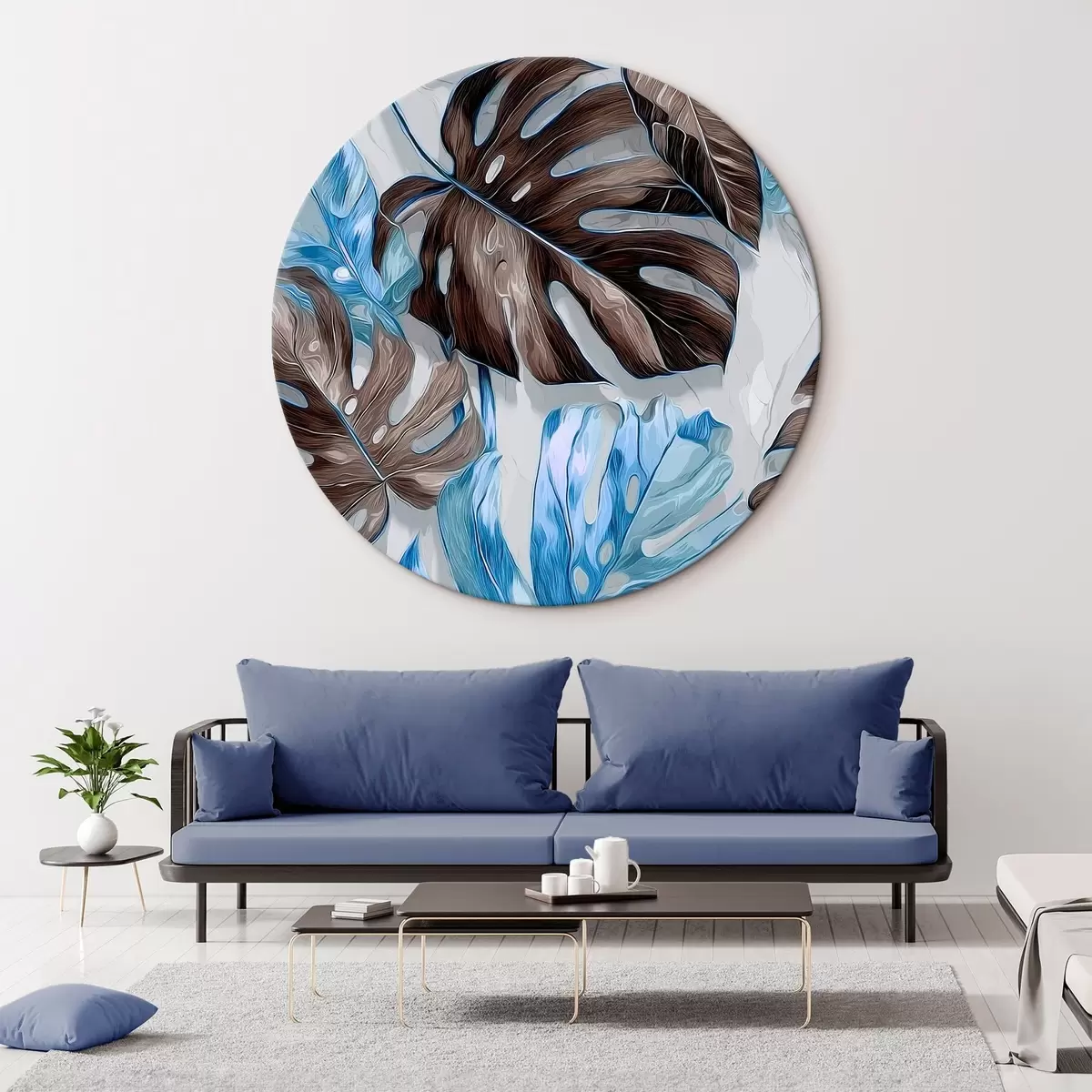 Ronde schilderijen Bladeren r46472