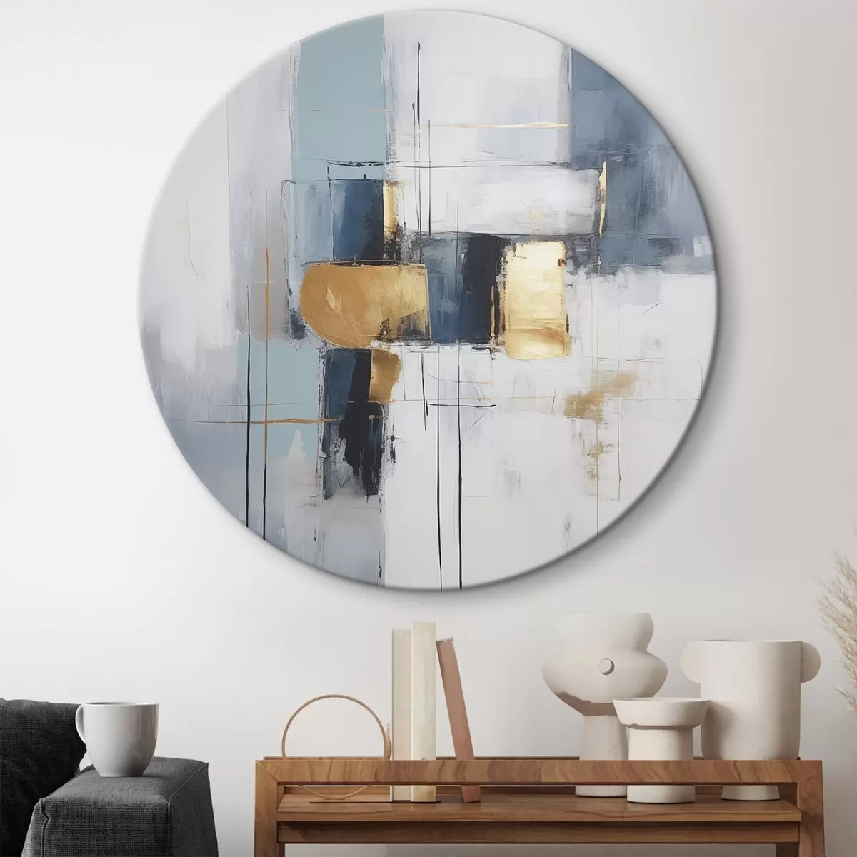 Ronde schilderijen Moderne abstractie r46563