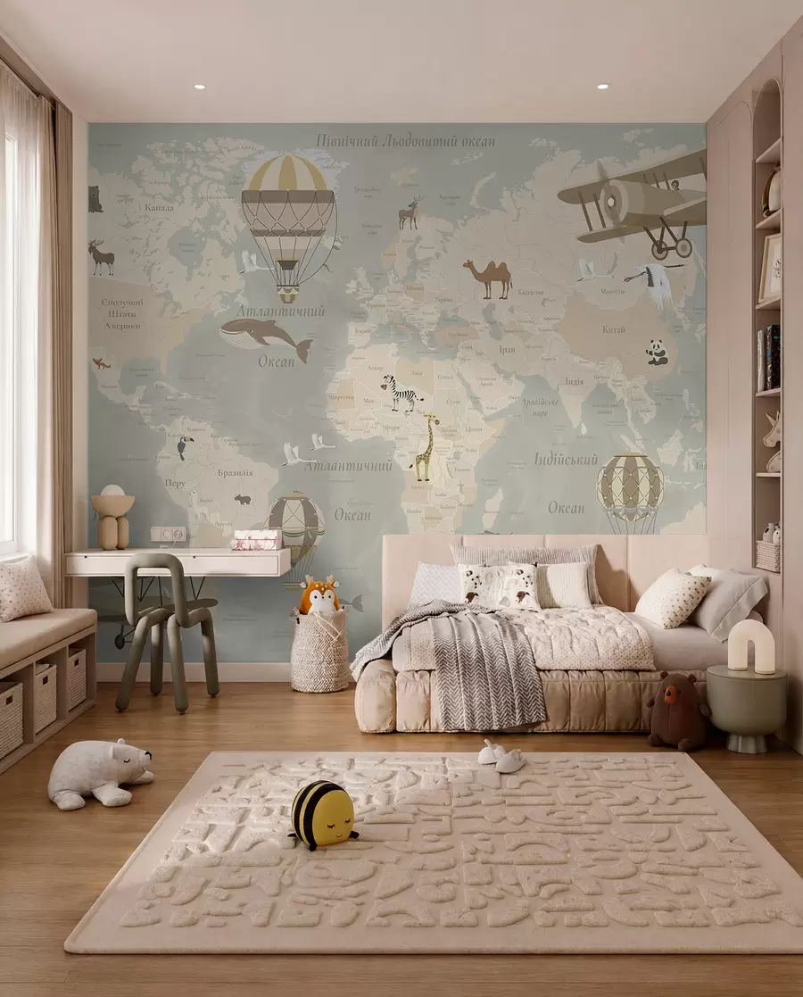 Fotobehang Vliegwereld Oekraïens — Beige c00003uk