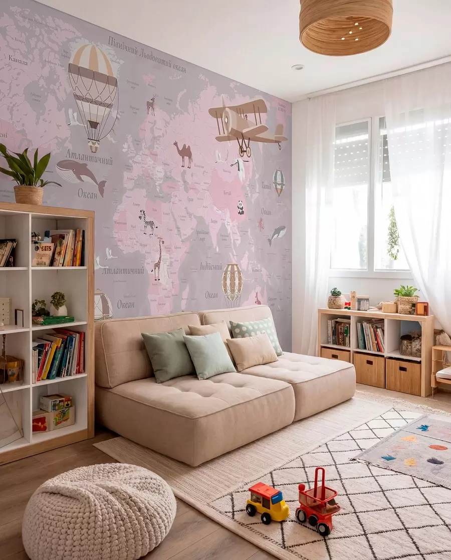 Fotobehang Vliegwereld Oekraïens — Roze c00003ukv3