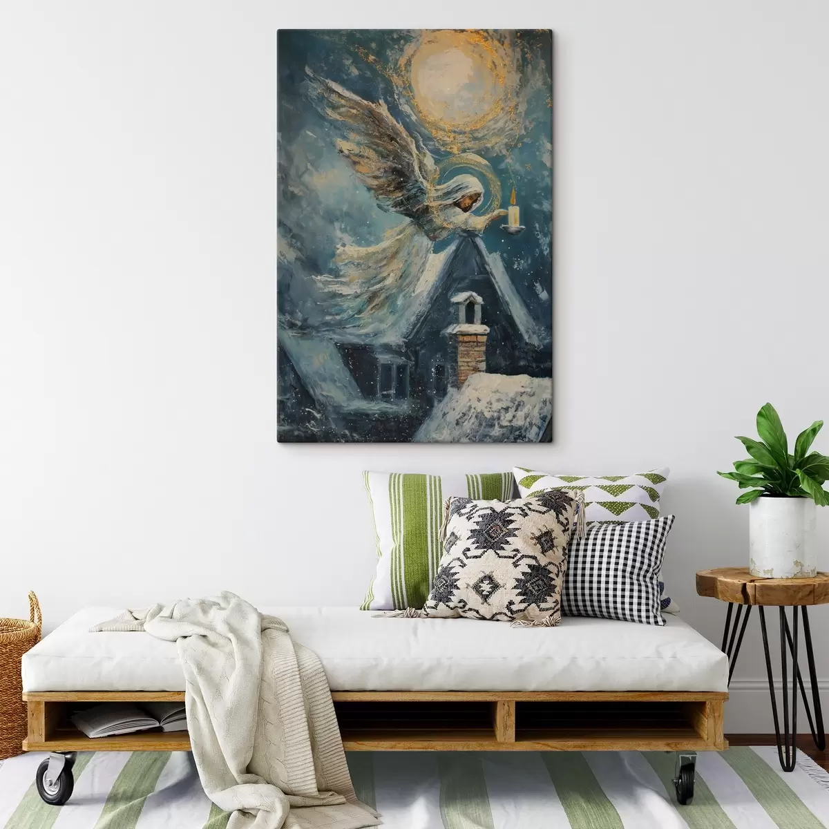  Schilderijen Engel boven de huizen s46600