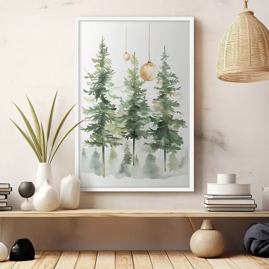 Fotobehang Kerstbomen f46611