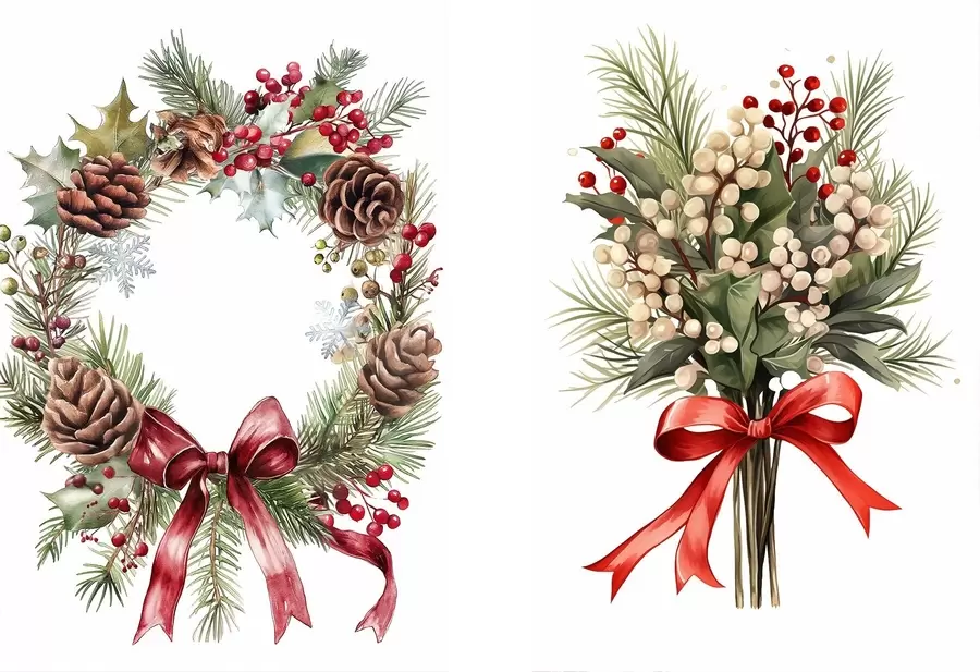  Schilderijen Kerstversieringen m00955