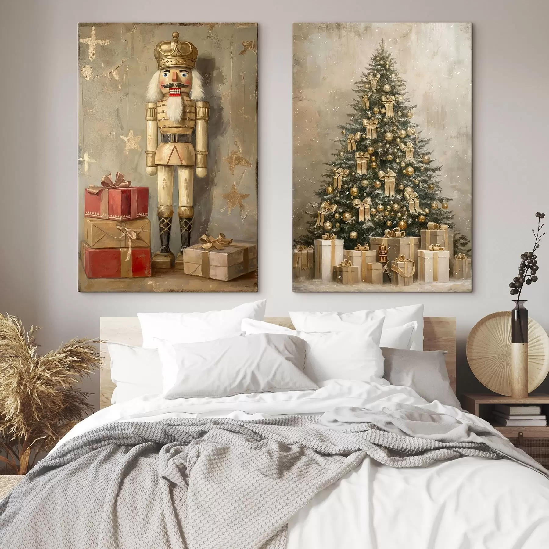  Schilderijen De Notenkraker en kerstboom met cadeautjes m00957
