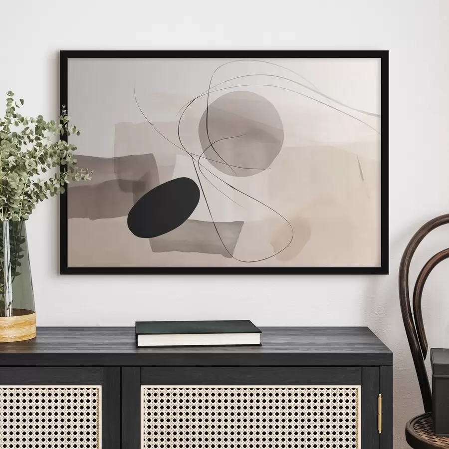 Fotobehang Abstracte vormen met lijnen f46455