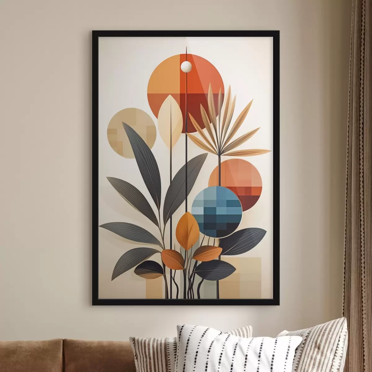 Poster Abstracte geometrische planten f46576