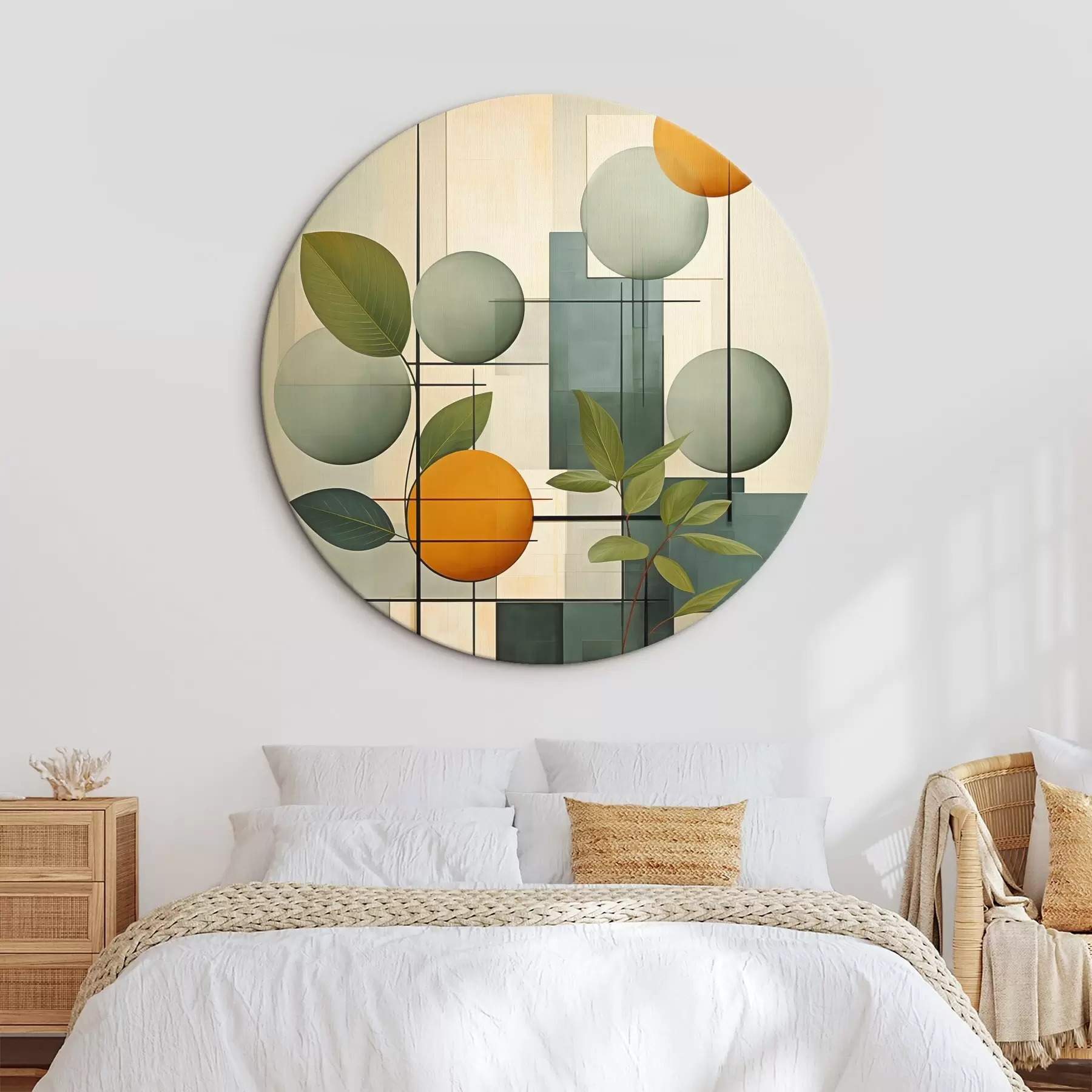  Schilderijen Geometrische abstractie met planten r46579