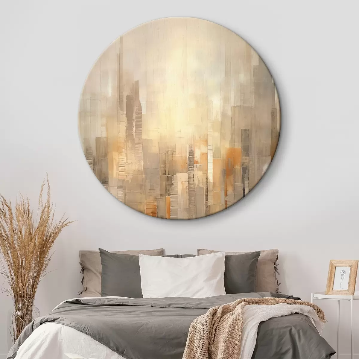 Ronde schilderijen Abstract stadslandschap r46580