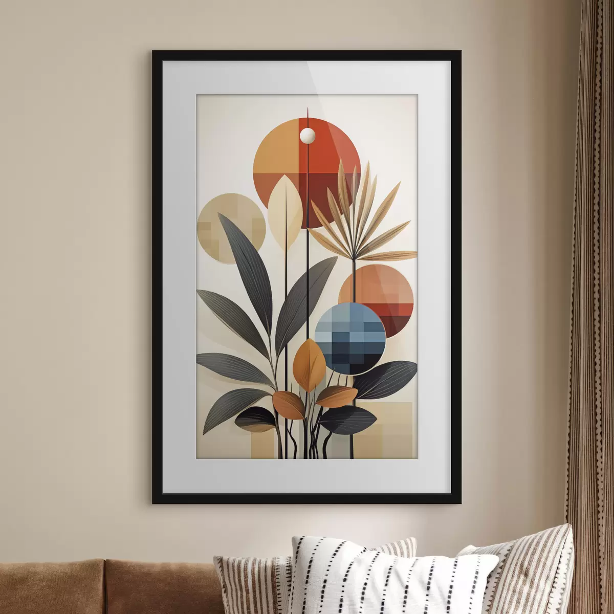 Poster Abstracte geometrische planten f46576