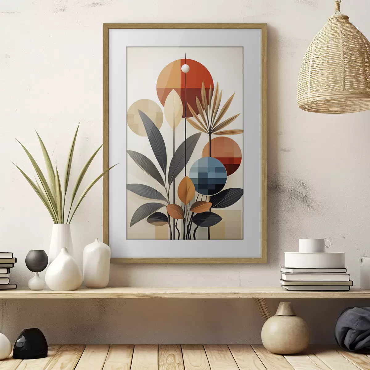 Poster Abstracte geometrische planten f46576