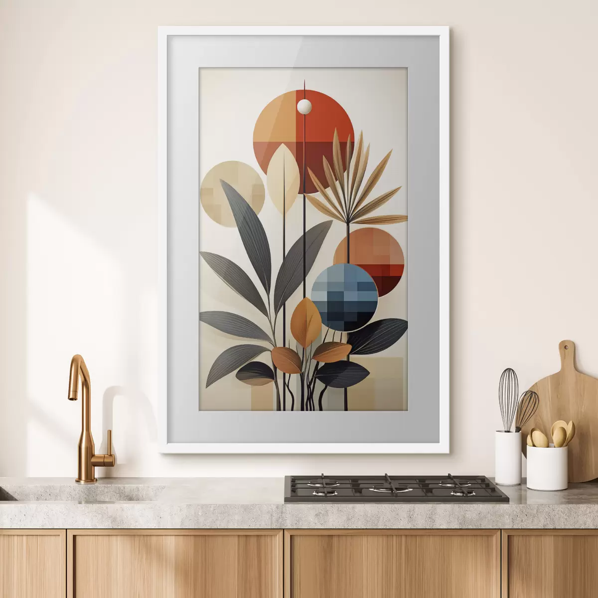 Poster Abstracte geometrische planten f46576