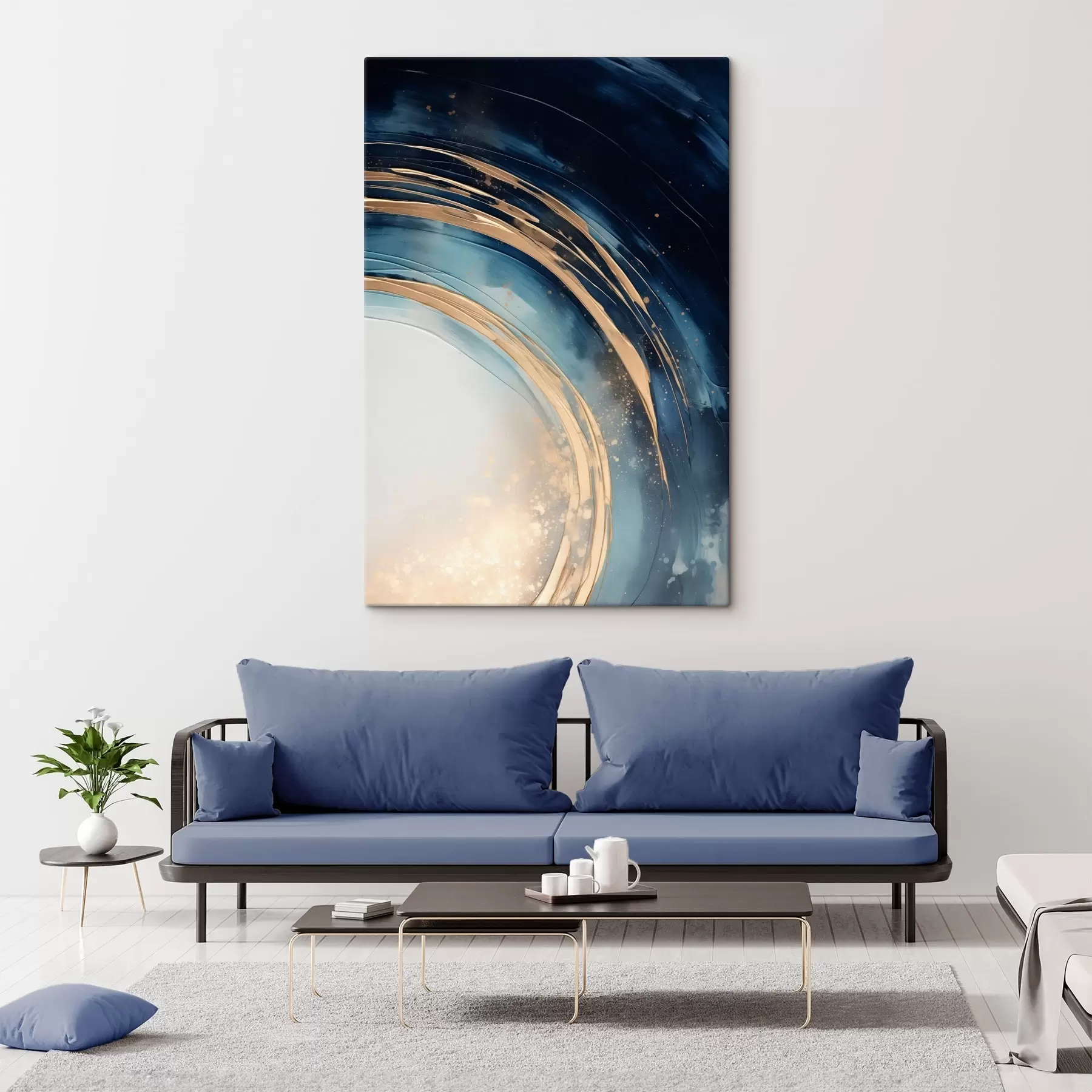  Schilderijen Smalle gelaagde ringen boven bleke horizon s46489