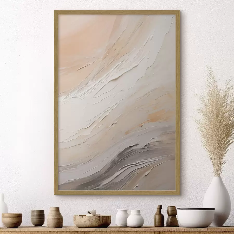 Fotobehang Getextureerd pleisterwerk in warme beige tinten met zacht grijs f46511