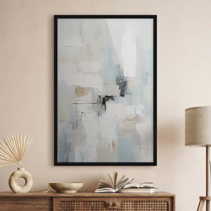 Fotobehang Lichtgekleurd abstract met een zwart accent f46548