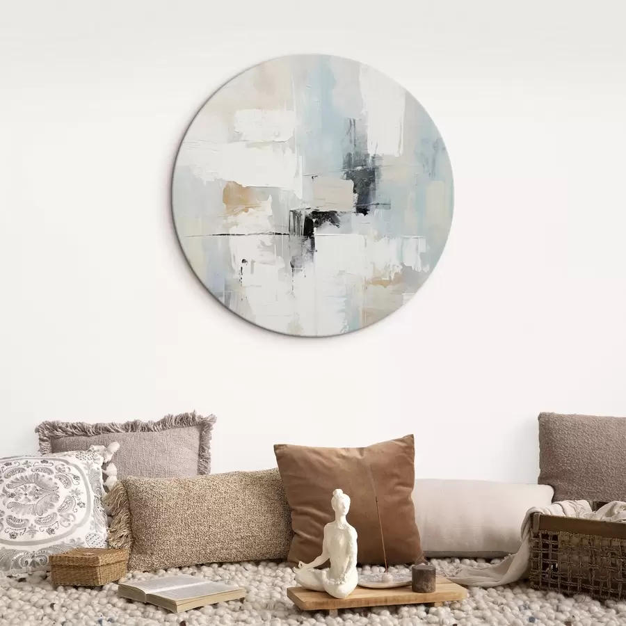  Schilderijen Lichtgekleurd abstract met een zwart accent r46548