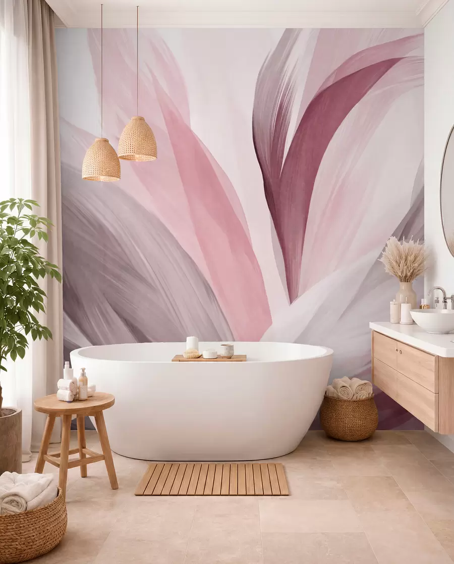 Fotobehang Veren in roze lagen w09531v2