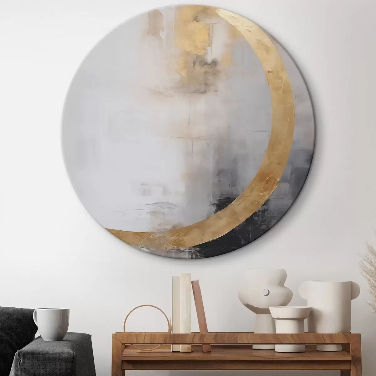 Ronde schilderijen Abstractie imitatie van schilderkunst r46675