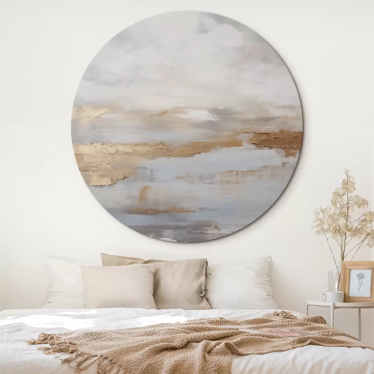 Ronde schilderijen Abstracte compositie, imitatie van schilderkunst r46678