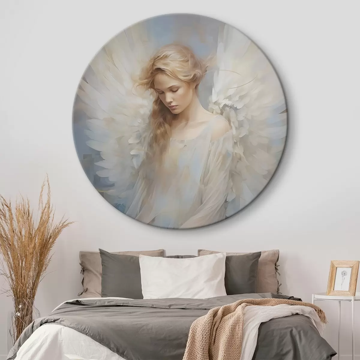 Ronde schilderijen Abstractie van engelen r46681