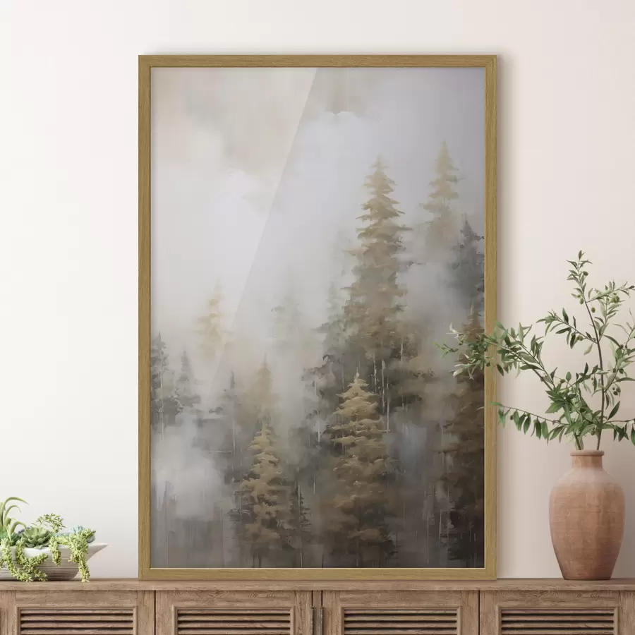 Fotobehang Bosimitatie van schilderij f46672