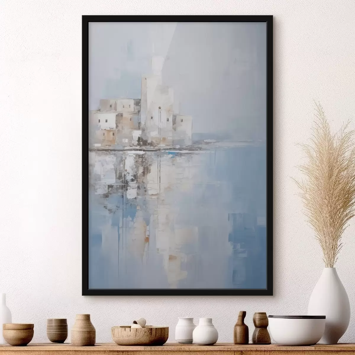 Poster Abstracte landschapsimitatie van schilderkunst f46674