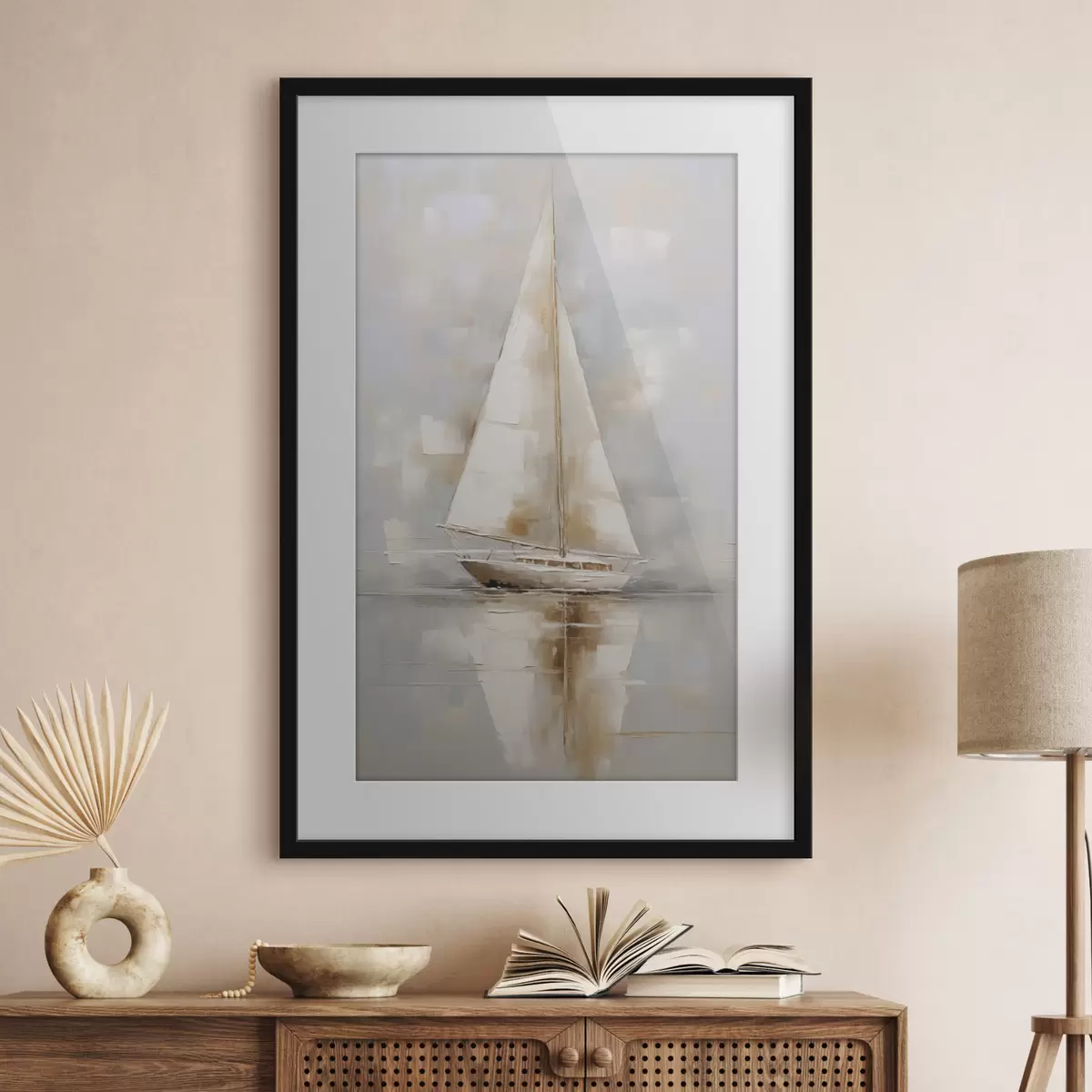 Poster Schilderij imitatie zeilboot f46677