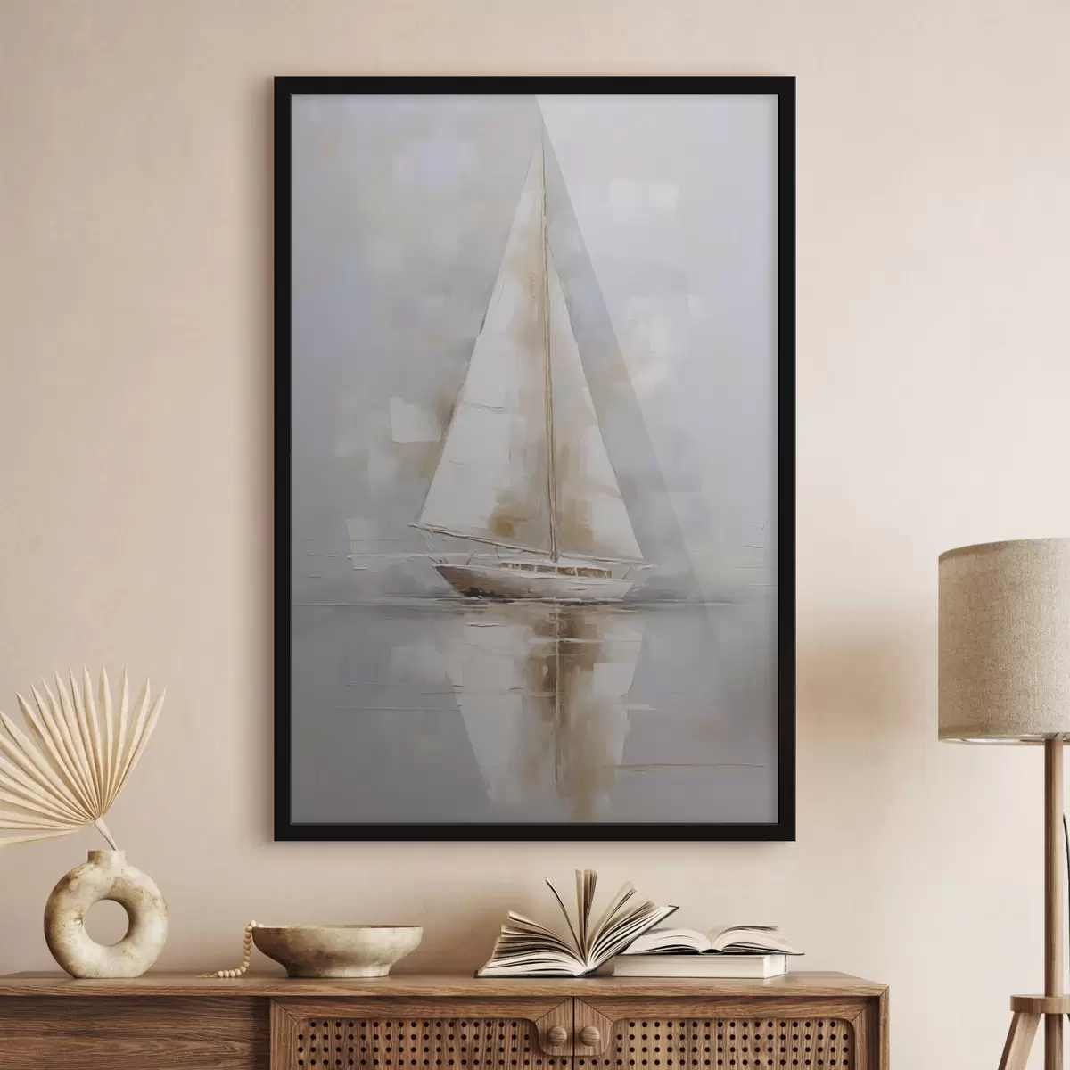 Poster Schilderij imitatie zeilboot f46677