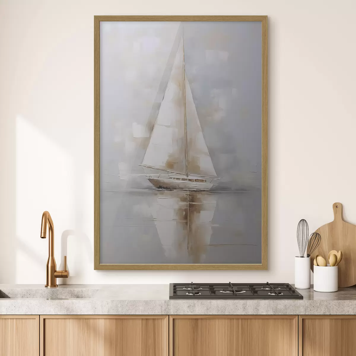 Poster Schilderij imitatie zeilboot f46677