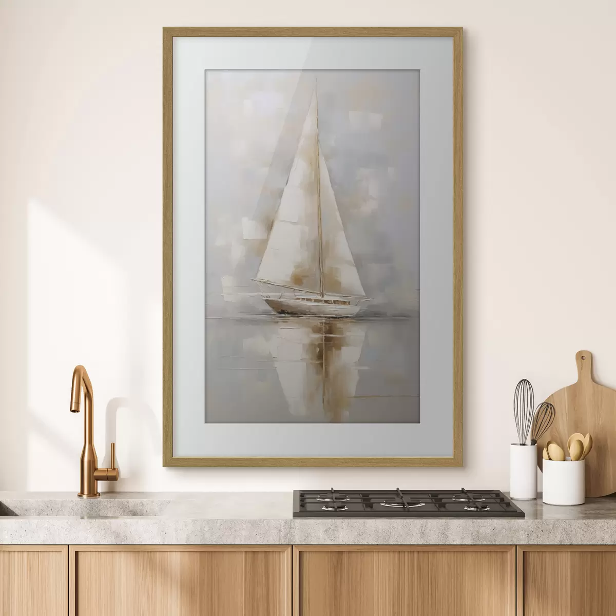 Poster Schilderij imitatie zeilboot f46677