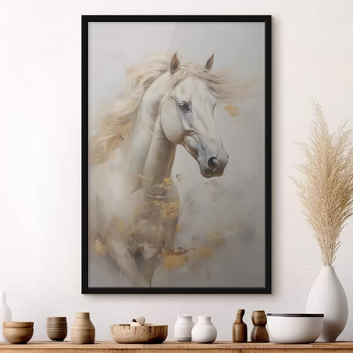 Poster Paard imitatie van schilderij f46680