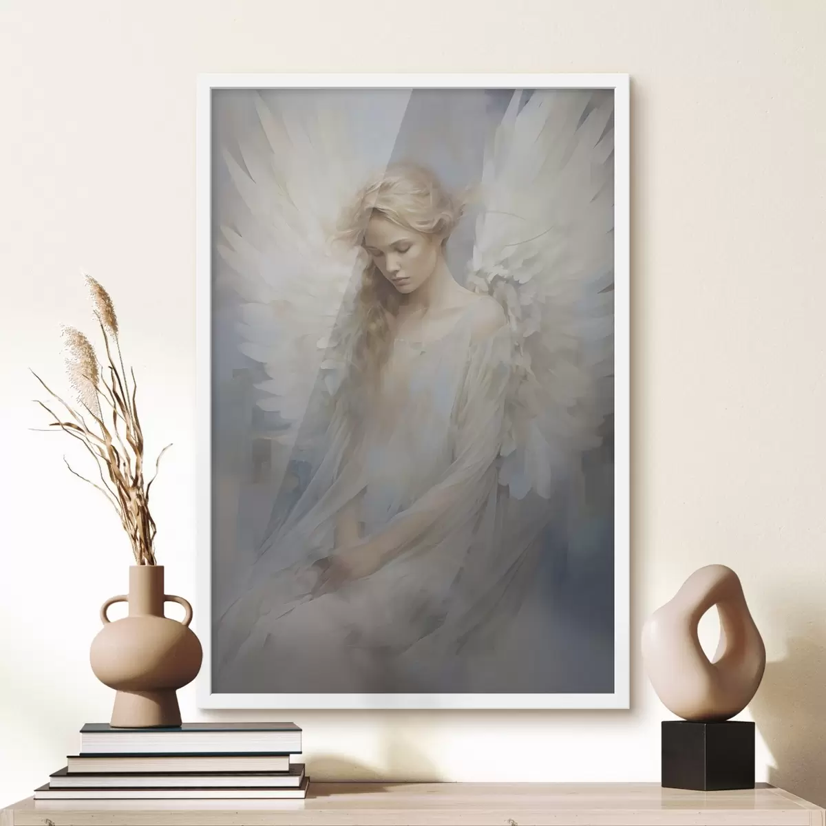 Poster Abstractie van engelen f46681