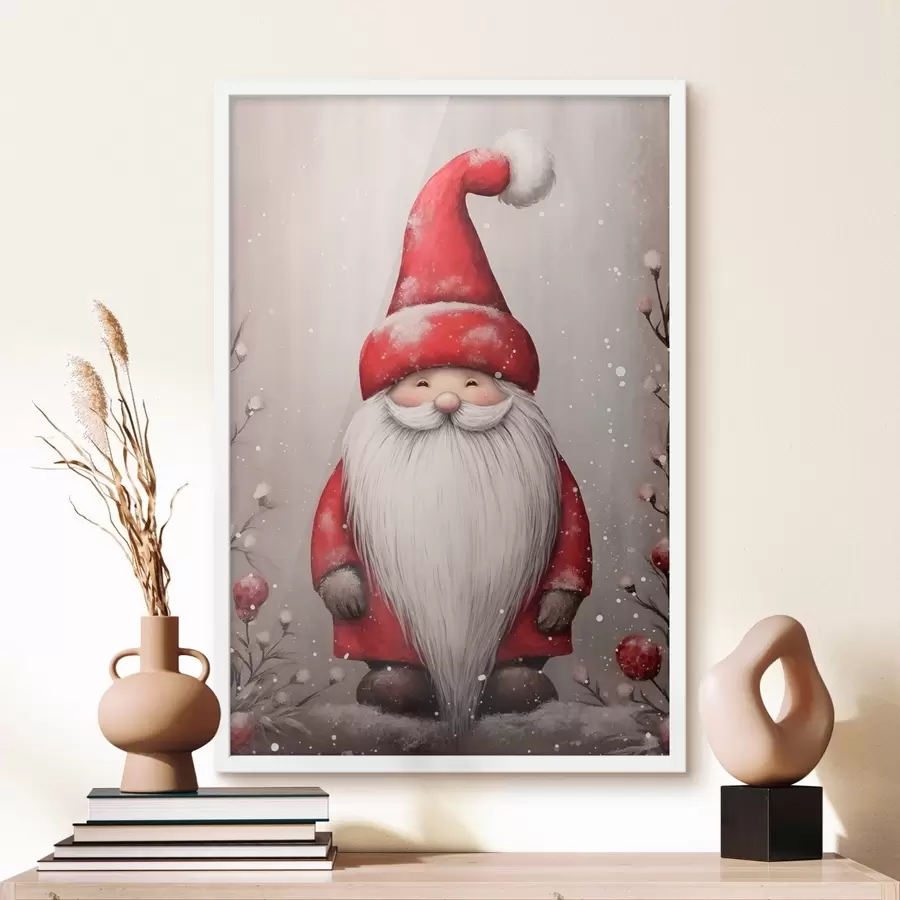 Fotobehang Kerstkabouter met een lange baard f46620