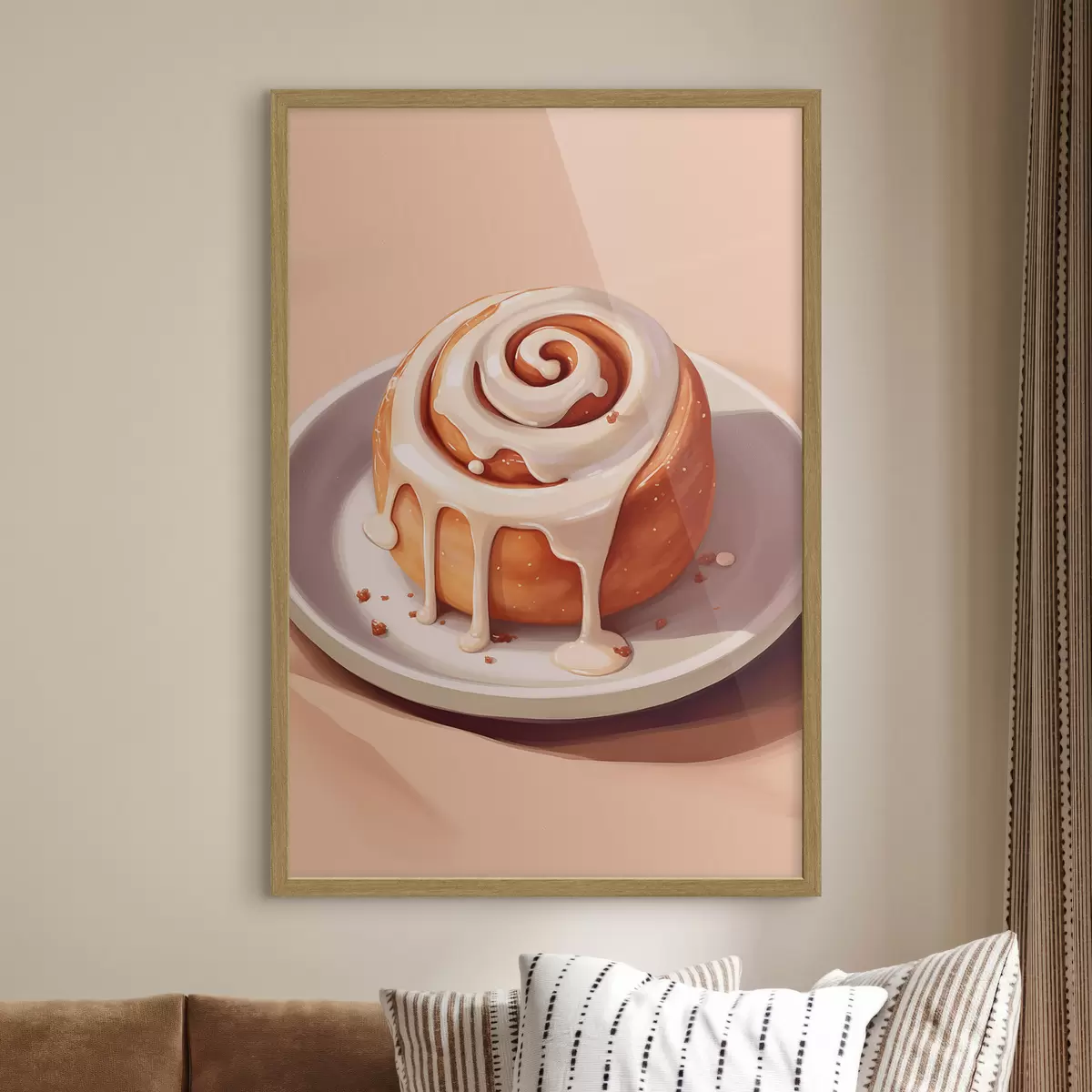 Poster Kaneelbroodje met roomglazuur f46624