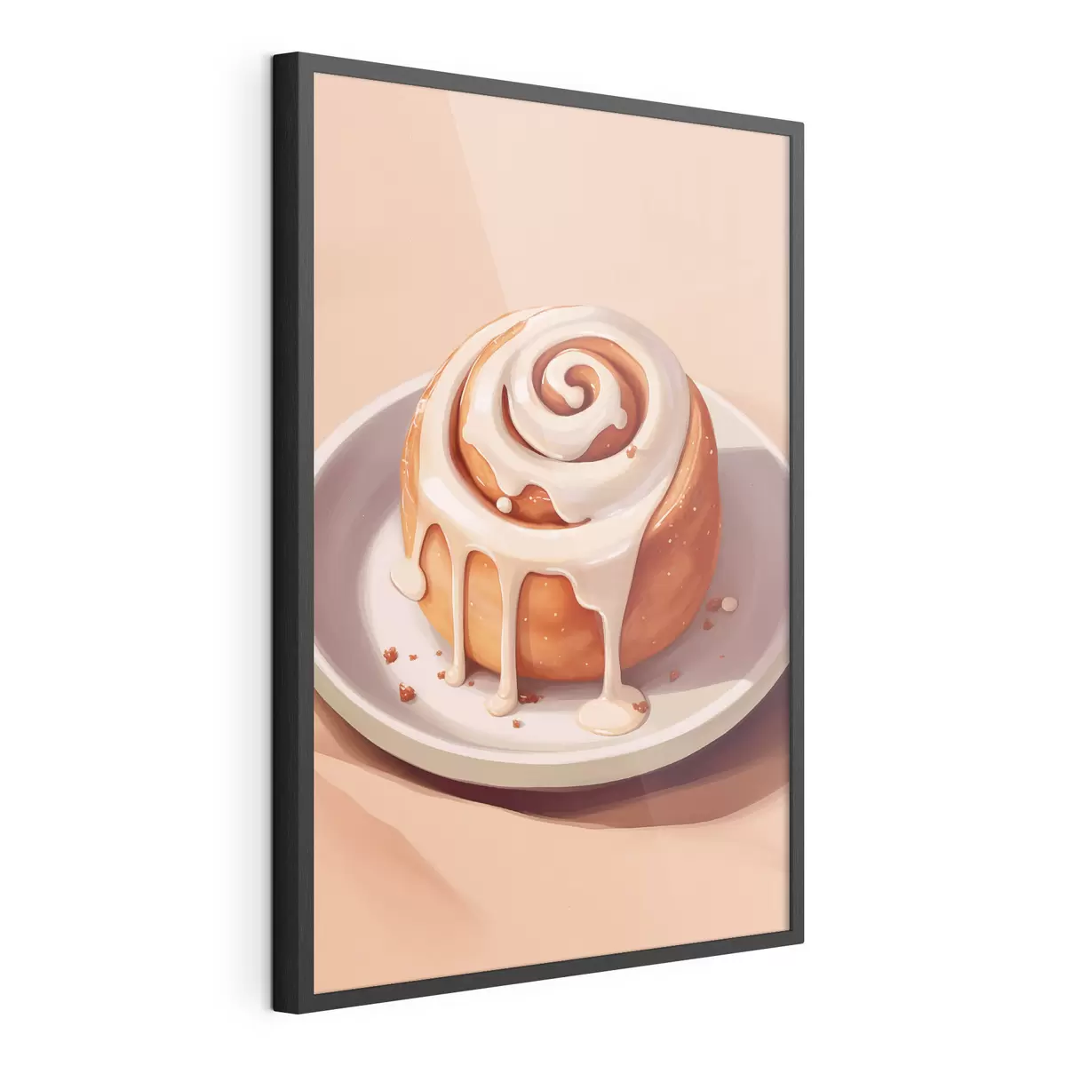 Poster Kaneelbroodje met roomglazuur f46624
