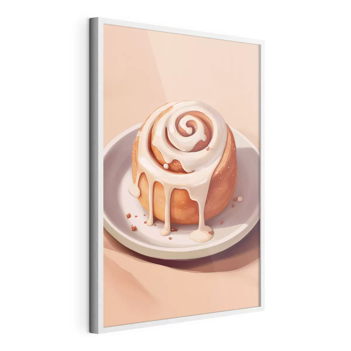 Poster Kaneelbroodje met roomglazuur f46624