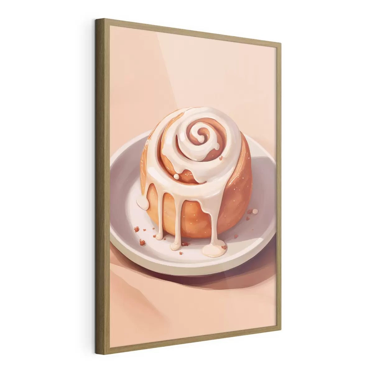 Poster Kaneelbroodje met roomglazuur f46624