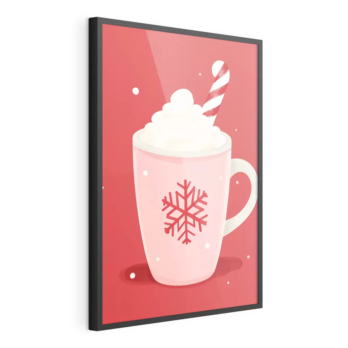 Poster Kerstcacao met slagroom en zuurstokjes f46625