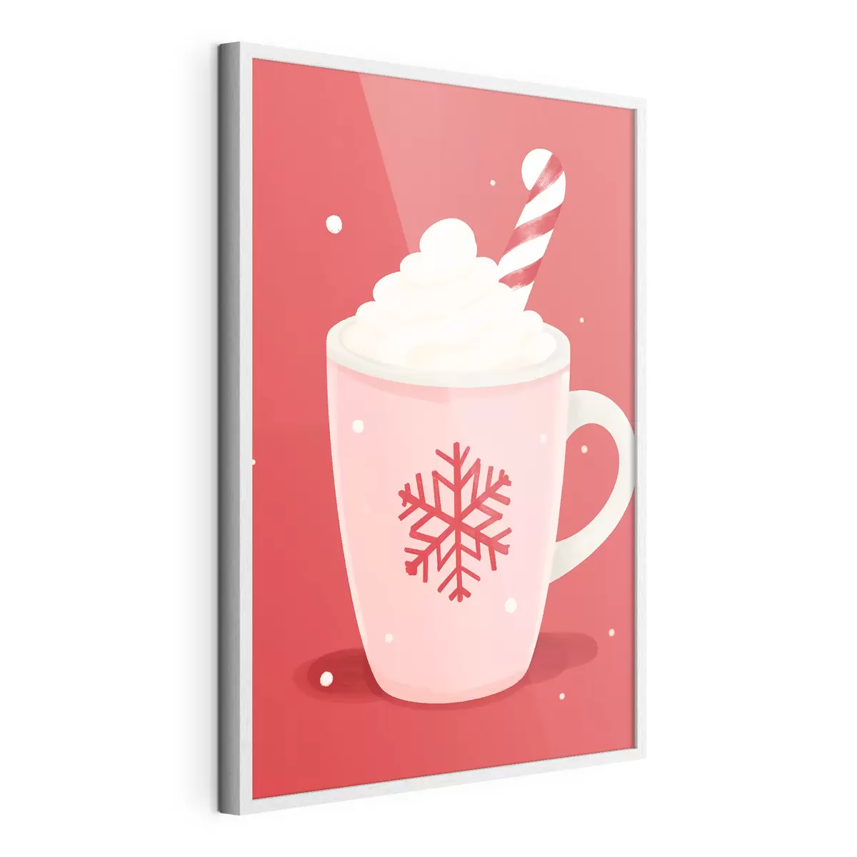 Poster Kerstcacao met slagroom en zuurstokjes f46625