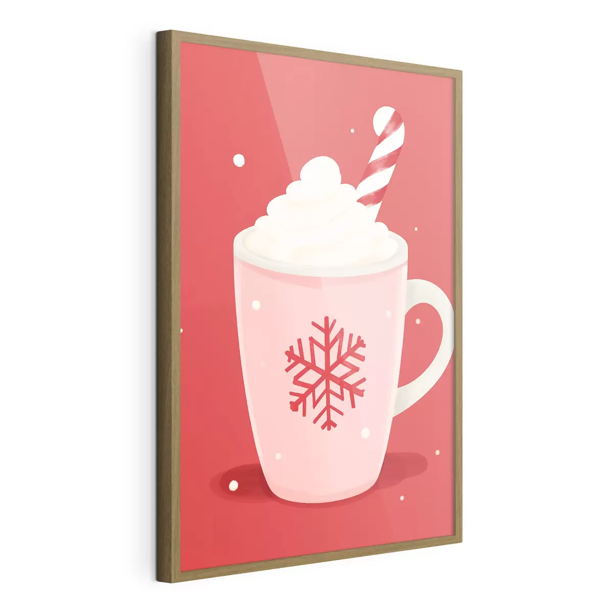 Poster Kerstcacao met slagroom en zuurstokjes f46625