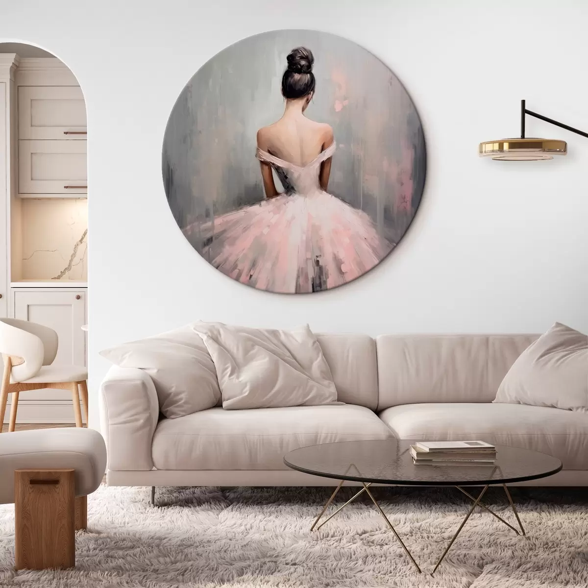 Ronde schilderijen Ballerina r46627