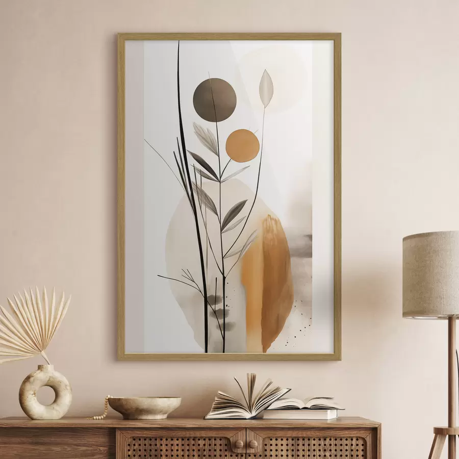 Fotobehang Cirkels en slanke stengels f46698