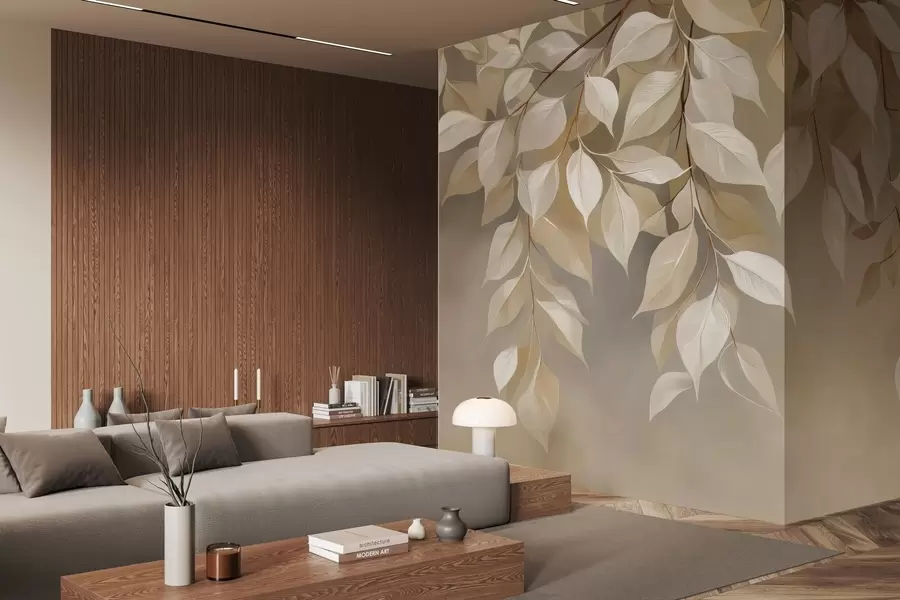 Fotobehang Een takje kervel met blaadjes w04899