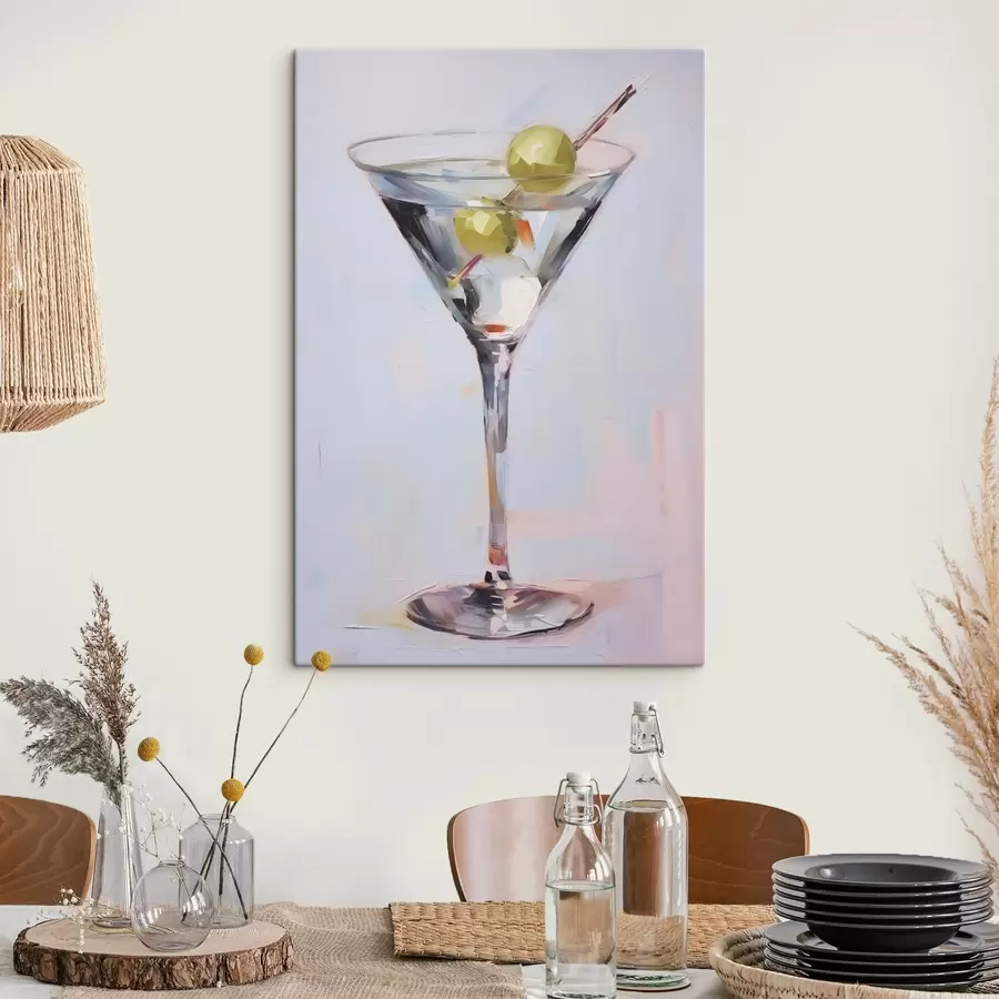  Schilderijen Glas met een imitatie schilderij van een drankje s46717