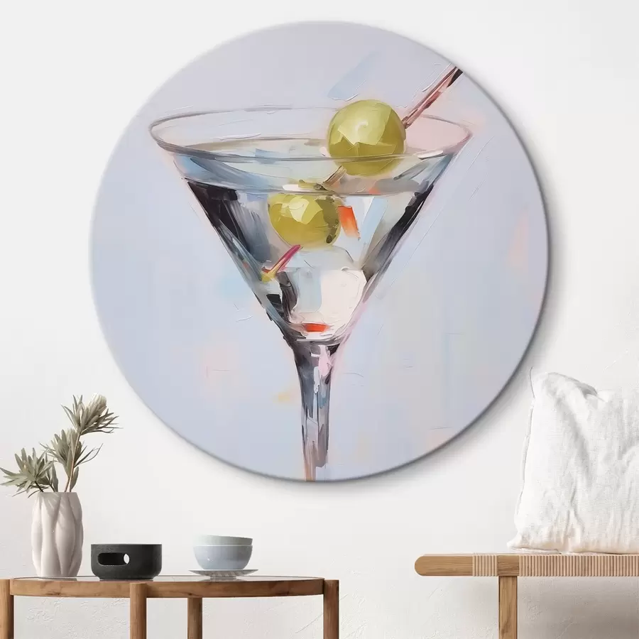  Schilderijen Glas met een imitatie schilderij van een drankje r46717