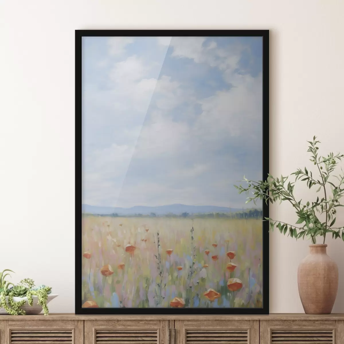 Poster Veldimitatie schilderij f46715