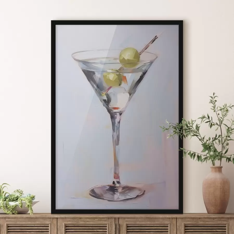 Fotobehang Glas met een imitatie schilderij van een drankje f46717