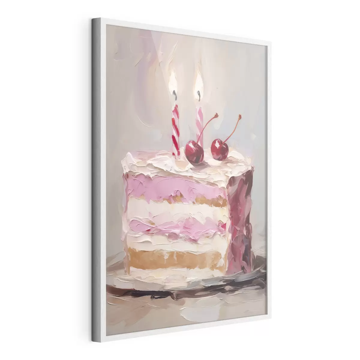 Poster Een stuk cake dat een schilderij imiteert f46718