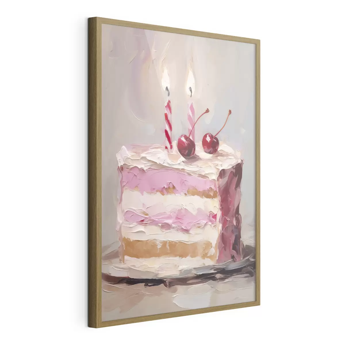 Poster Een stuk cake dat een schilderij imiteert f46718